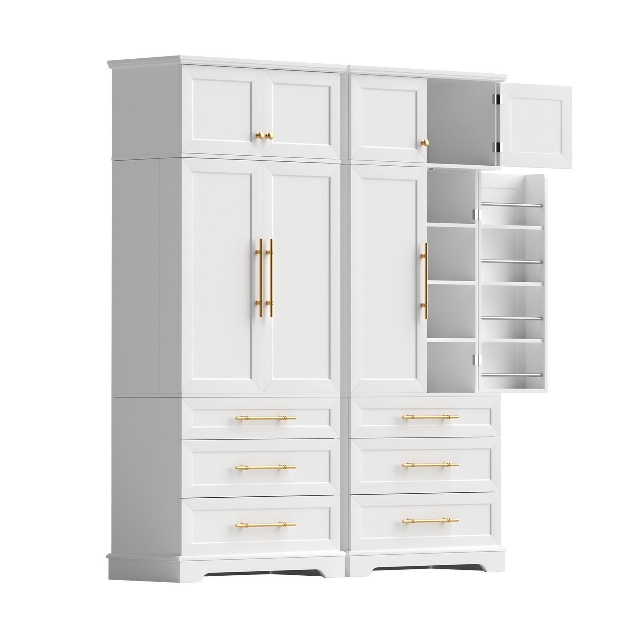 2X Buffet Sideboard Cabinet Pantry Kitchen Storage Cupboard Drawers Doors - Furniture > Dining > Buffets & Sideboards - Rivercity House & Home Co. (ABN 18 642 972 209) - Affordable Modern Furniture Australia