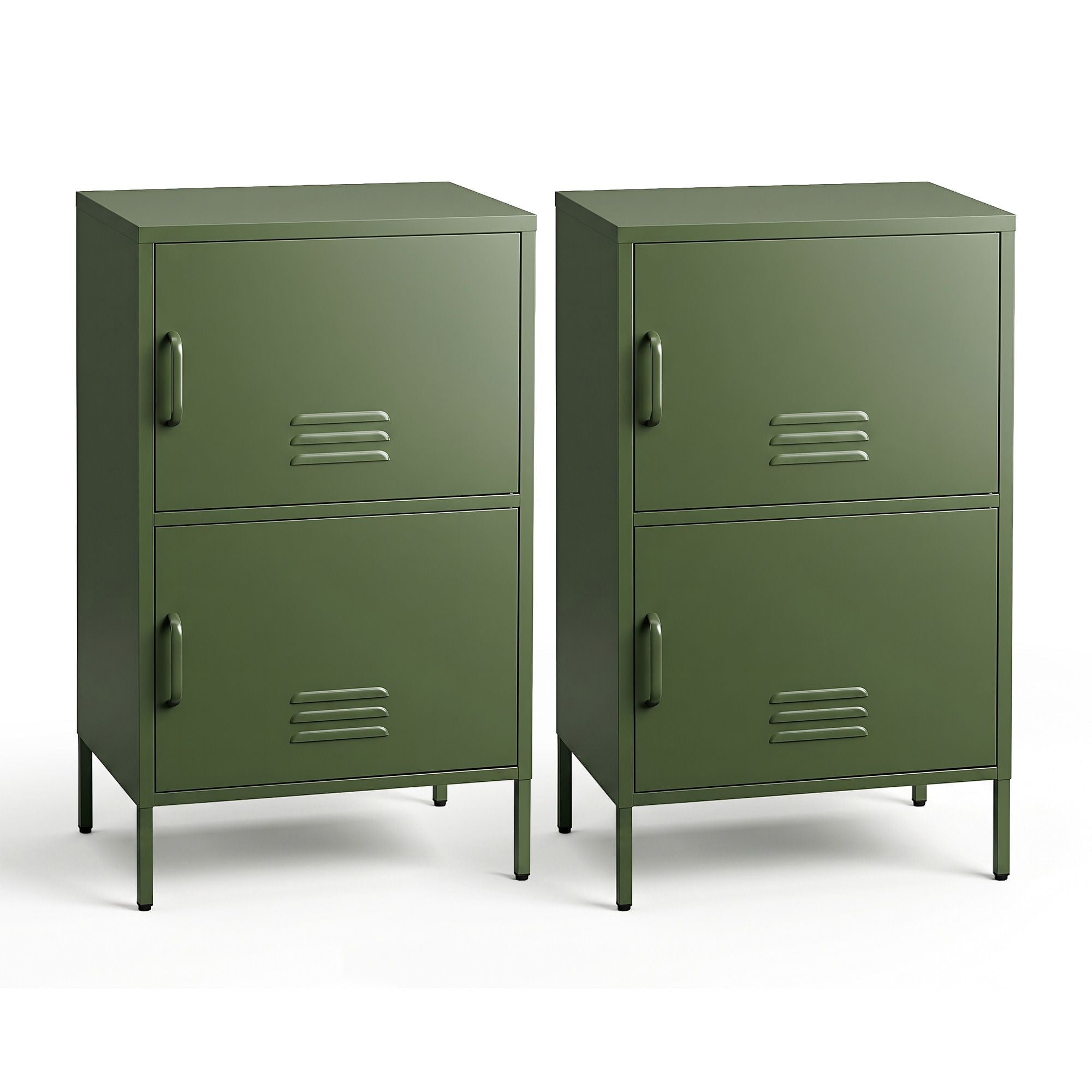 2x Buffet Sideboard Cabinet Storage Cupboard 2 Doors Metal Green DOUBLE - Furniture > Dining > Buffets & Sideboards - Rivercity House & Home Co. (ABN 18 642 972 209) - Affordable Modern Furniture Australia