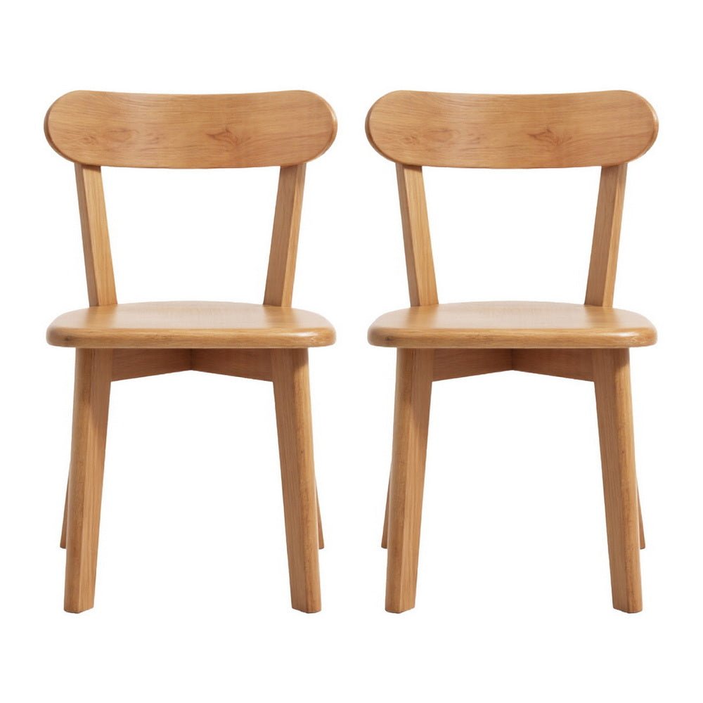 2x Dining Chairs Wooden Kitchen Accent Chair Cafe Lounge Rubber Wood - Furniture > Dining > Kitchen & Dining Chairs - Rivercity House & Home Co. (ABN 18 642 972 209) - Affordable Modern Furniture Australia