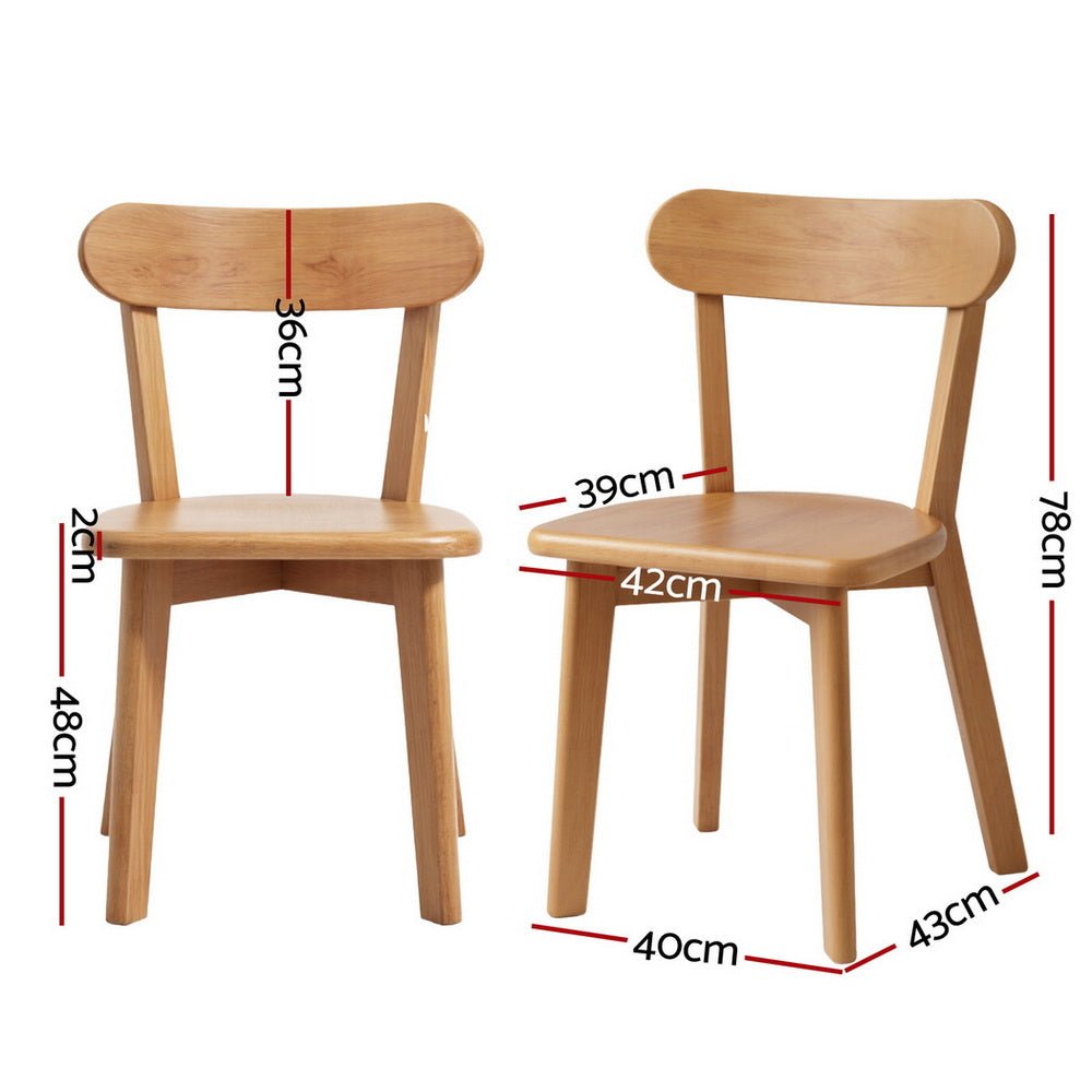 2x Dining Chairs Wooden Kitchen Accent Chair Cafe Lounge Rubber Wood - Furniture > Dining > Kitchen & Dining Chairs - Rivercity House & Home Co. (ABN 18 642 972 209) - Affordable Modern Furniture Australia