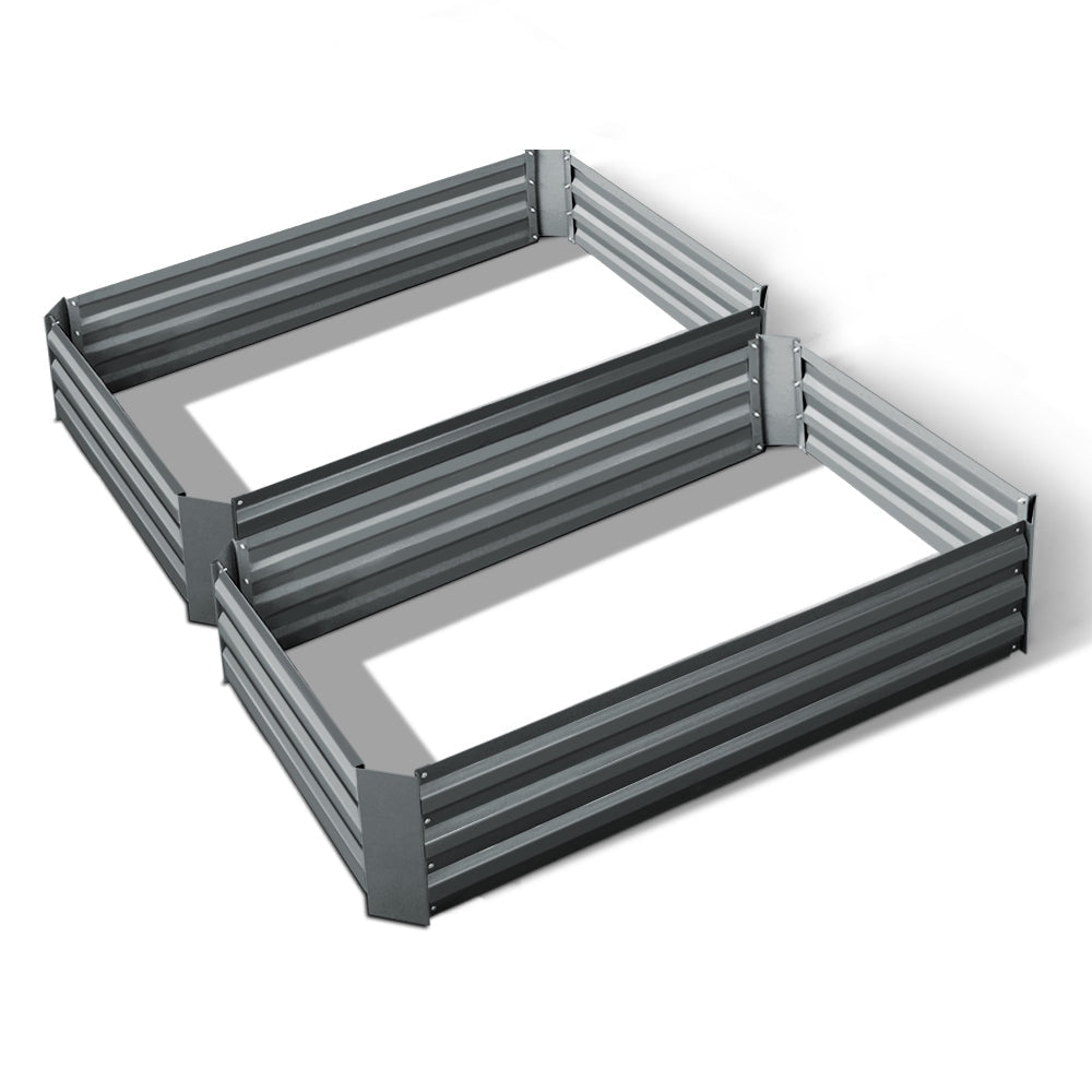 2x Garden Bed 120x90cm Planter Box Raised Container Galvanised Herb - Home & Garden > Garden Beds > Garden Beds & Planters - Rivercity House & Home Co. (ABN 18 642 972 209) - Affordable Modern Furniture Australia
