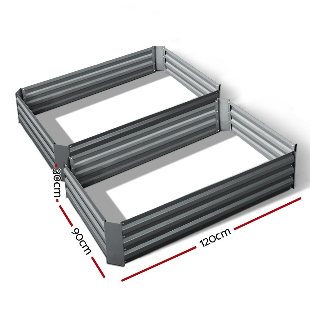 2x Garden Bed 120x90cm Planter Box Raised Container Galvanised Herb - Home & Garden > Garden Beds > Garden Beds & Planters - Rivercity House & Home Co. (ABN 18 642 972 209) - Affordable Modern Furniture Australia