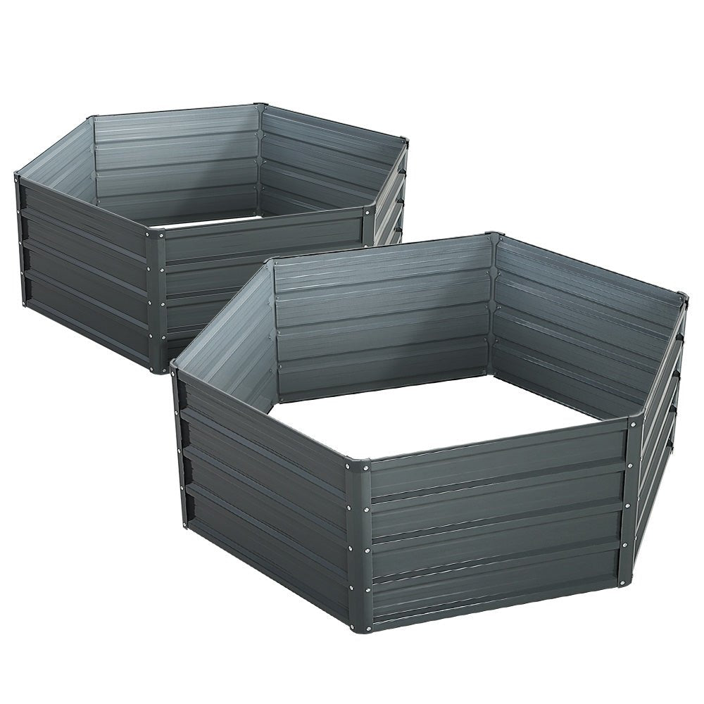 2x Garden Bed 130x130x46cm Planter Box Raised Container Galvanised - Home & Garden > Garden Beds > Garden Beds & Planters - Rivercity House & Home Co. (ABN 18 642 972 209) - Affordable Modern Furniture Australia
