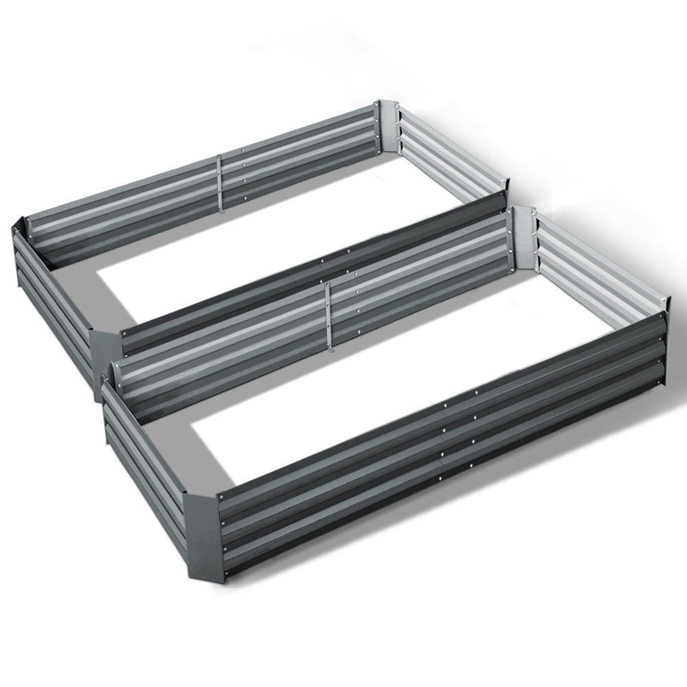 2x Garden Bed 210x90cm Planter Box Raised Container Galvanised Herb - Home & Garden > Garden Beds > Garden Beds & Planters - Rivercity House & Home Co. (ABN 18 642 972 209) - Affordable Modern Furniture Australia
