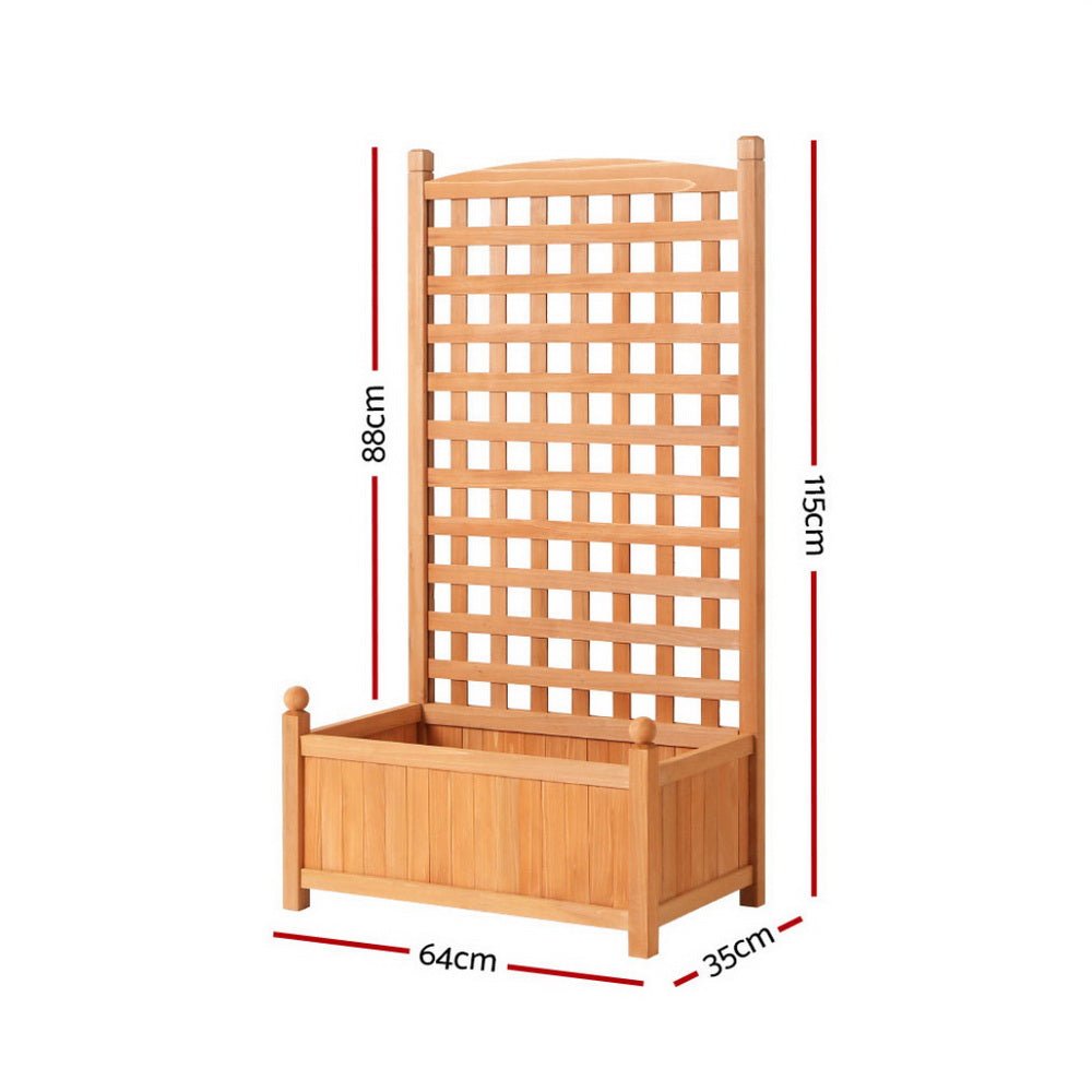 2X Garden Bed Wooden 64x35x115cm Planter Raised Box Container Trellis - Home & Garden > Garden Beds > Garden Beds & Planters - Rivercity House & Home Co. (ABN 18 642 972 209) - Affordable Modern Furniture Australia