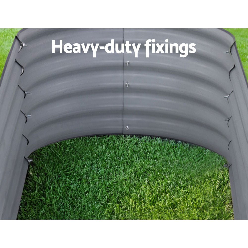 2x Green Fingers Raised Garden Bed 160X80X42cm Oval Planter Box Raised Container Galvanised - Home & Garden > Garden Beds > Garden Beds & Planters - Rivercity House & Home Co. (ABN 18 642 972 209) - Affordable Modern Furniture Australia
