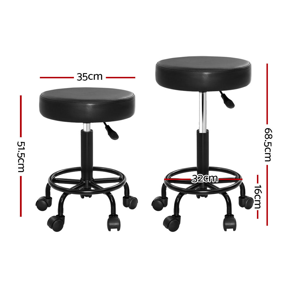 2X Salon Stool Swivel Round Barber Hair Bar Stools Hydraulic Lift Black - Furniture > Bar Stools & Chairs - Rivercity House & Home Co. (ABN 18 642 972 209) - Affordable Modern Furniture Australia