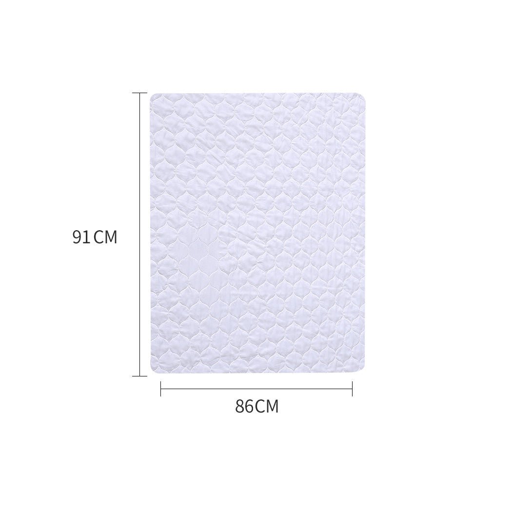 2x Single Waterproof Bed Pad Protector - White - Rivercity House & Home Co. (ABN 18 642 972 209) - Affordable Modern Furniture Australia