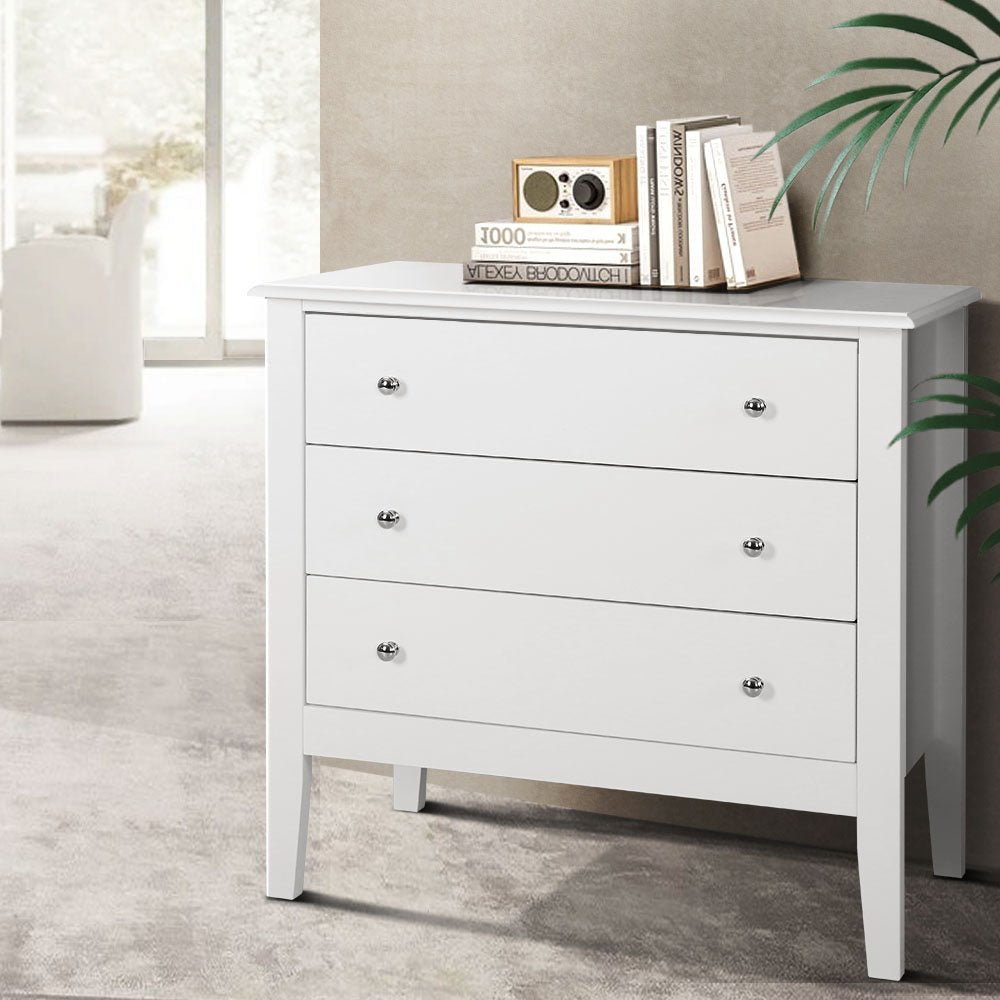 3 Drawer Storage Dresser White - Rivercity House & Home Co. (ABN 18 642 972 209) - Affordable Modern Furniture Australia