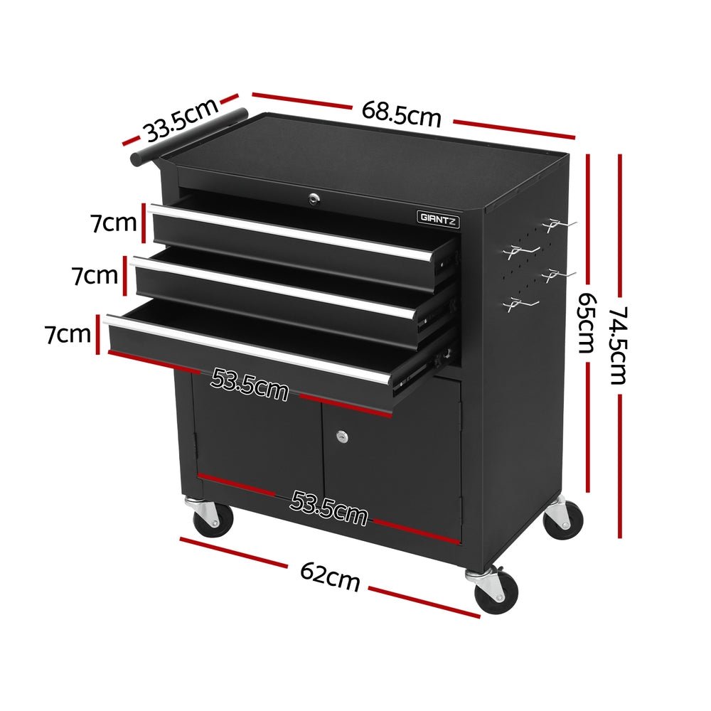 3 Drawer Tool Box Chest Cabinet Toolbox Storage Garage Organiser Wheels - Tools > Tools Storage > Tool Cabinets - Rivercity House & Home Co. (ABN 18 642 972 209) - Affordable Modern Furniture Australia