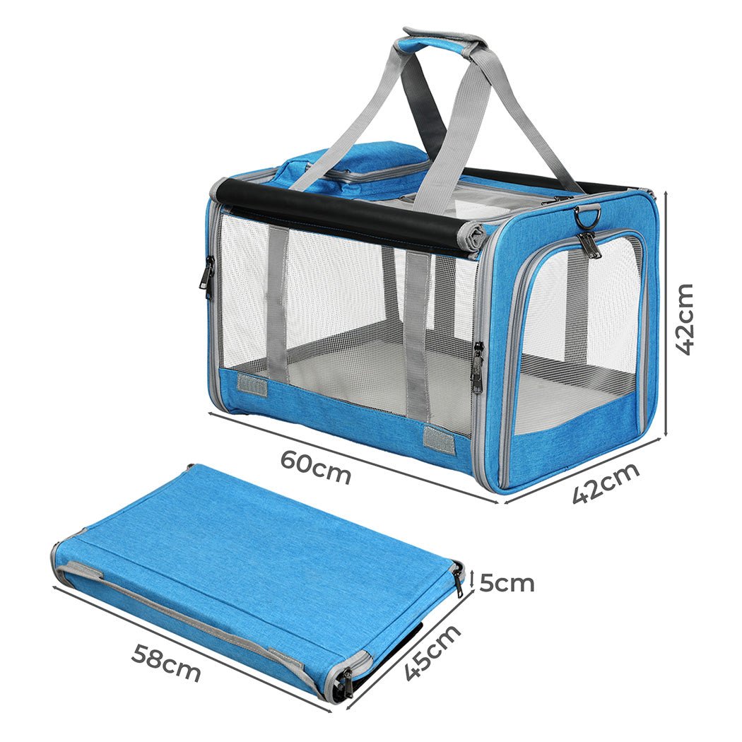 3 - in - 1 Soft Pet Carrier Crate Large Size - Blue - Rivercity House & Home Co. (ABN 18 642 972 209) - Affordable Modern Furniture Australia