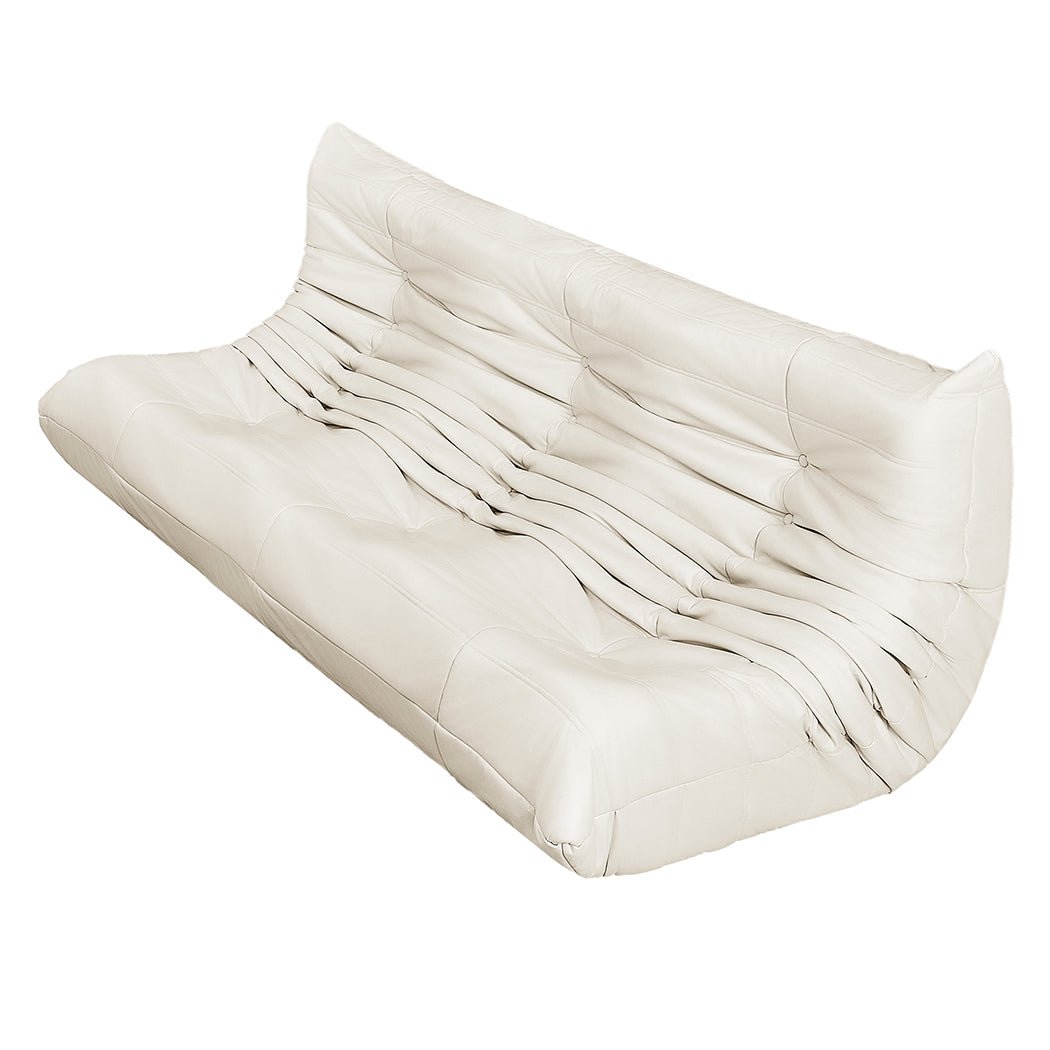 3 - Seater Caterpillar Floor Sofa Lounge - Beige - Rivercity House & Home Co. (ABN 18 642 972 209) - Affordable Modern Furniture Australia