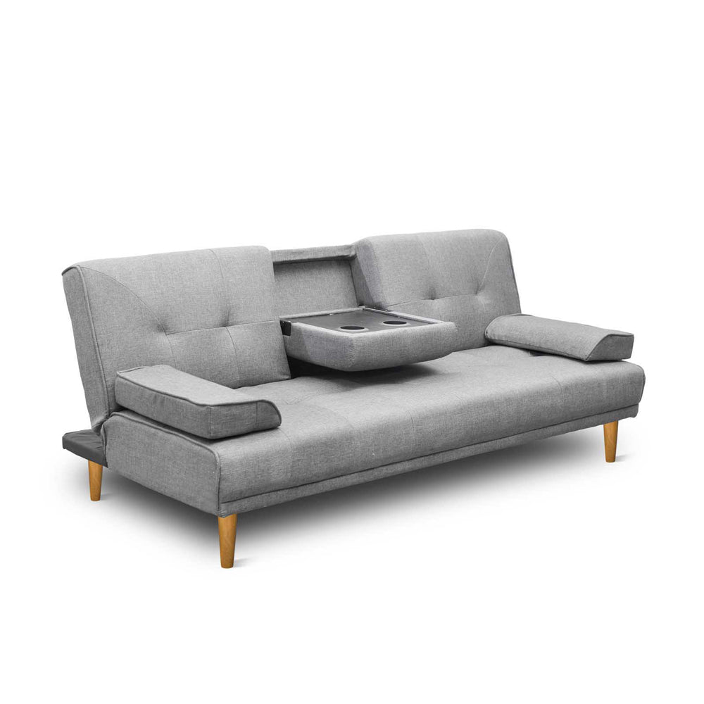 3 Seater Fabric Sofa Bed (Grey) - Rivercity House & Home Co. (ABN 18 642 972 209) - Affordable Modern Furniture Australia