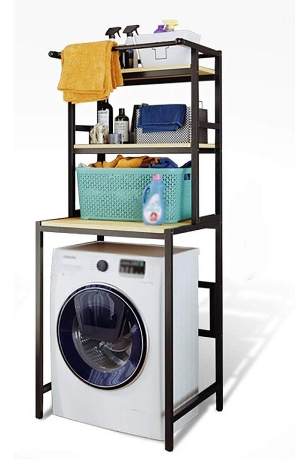 3 - Tier Over Washing Machine Storage Rack Laundry Shelf Organizer for Bathroom or Toilet (Black) - Home & Garden > Laundry & Cleaning > Laundry Storage - Rivercity House & Home Co. (ABN 18 642 972 209) - Affordable Modern Furniture Australia