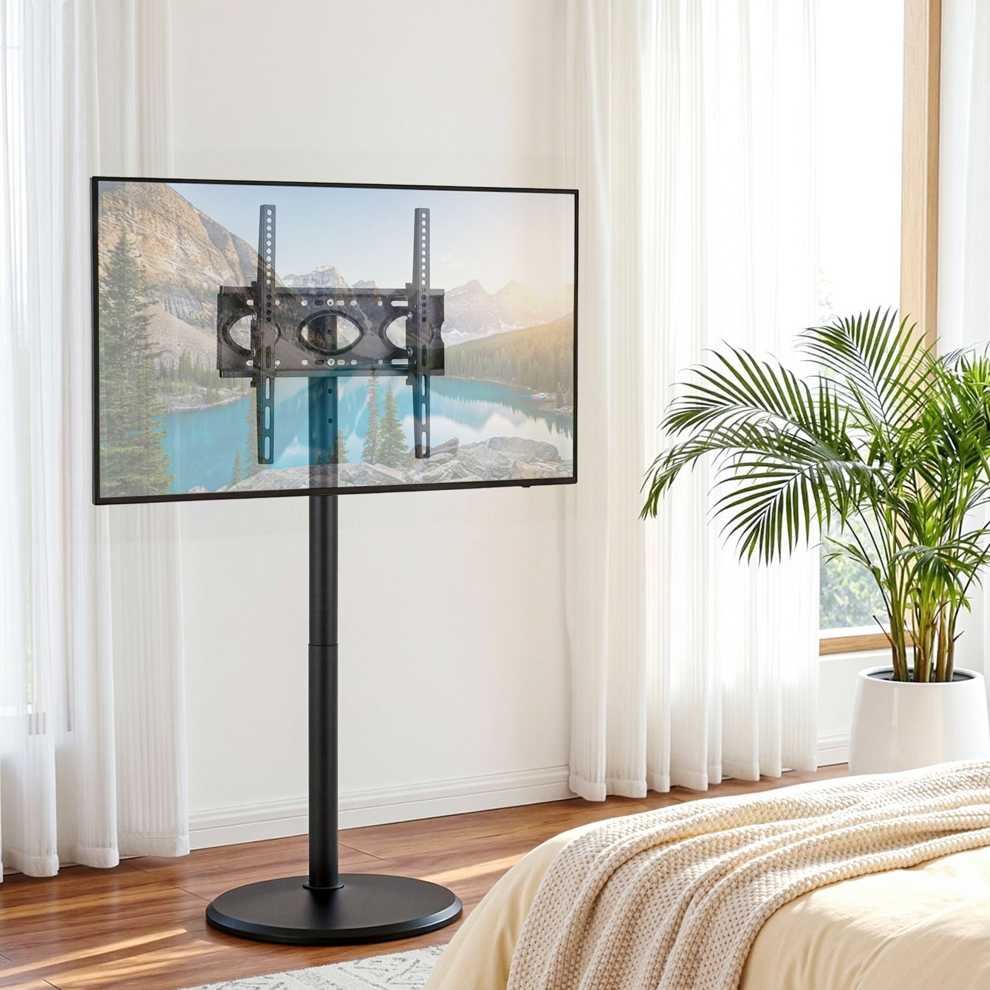 32 - 55 Inch Mobile TV Stand with Wheels Height & Tilt Adjustable Floor Mount - Furniture > Living Room > TV Units - Rivercity House & Home Co. (ABN 18 642 972 209) - Affordable Modern Furniture Australia