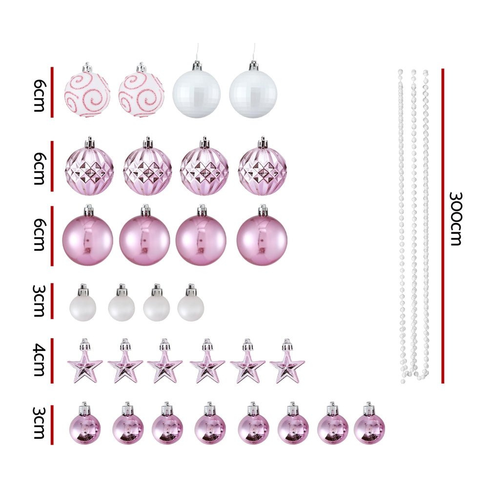 33pcs Christmas Tree Decorations Set Baubles Ornaments Party Pink - Occasions > Christmas > Christmas Decorations - Rivercity House & Home Co. (ABN 18 642 972 209) - Affordable Modern Furniture Australia