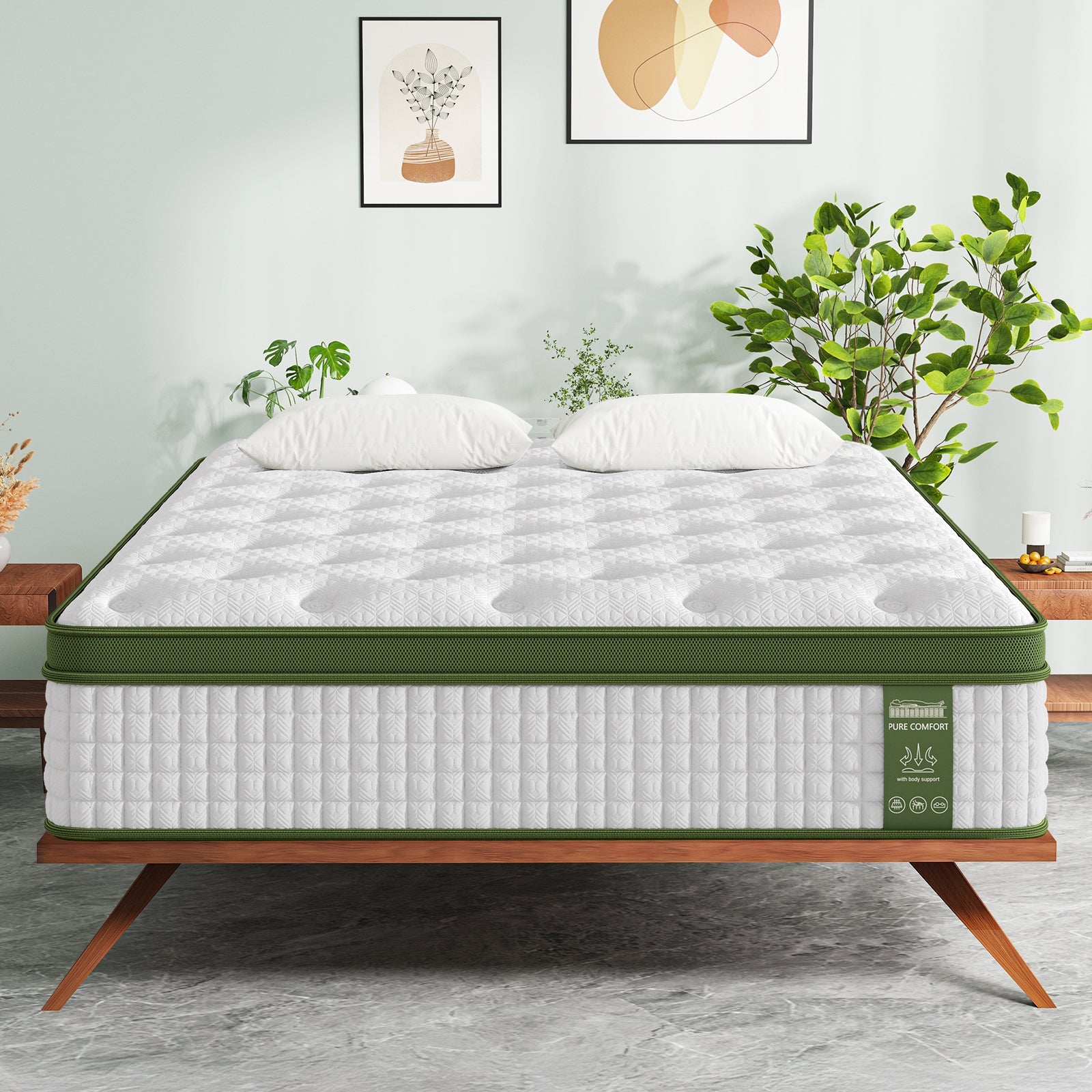 34cm Queen Latex Hybrid Mattress Medium Firm - 5 Zone Pocket Spring Bed for Pressure Relief Motion Isolation - Furniture > Mattresses > Queen Mattress - Rivercity House & Home Co. (ABN 18 642 972 209) - Affordable Modern Furniture Australia