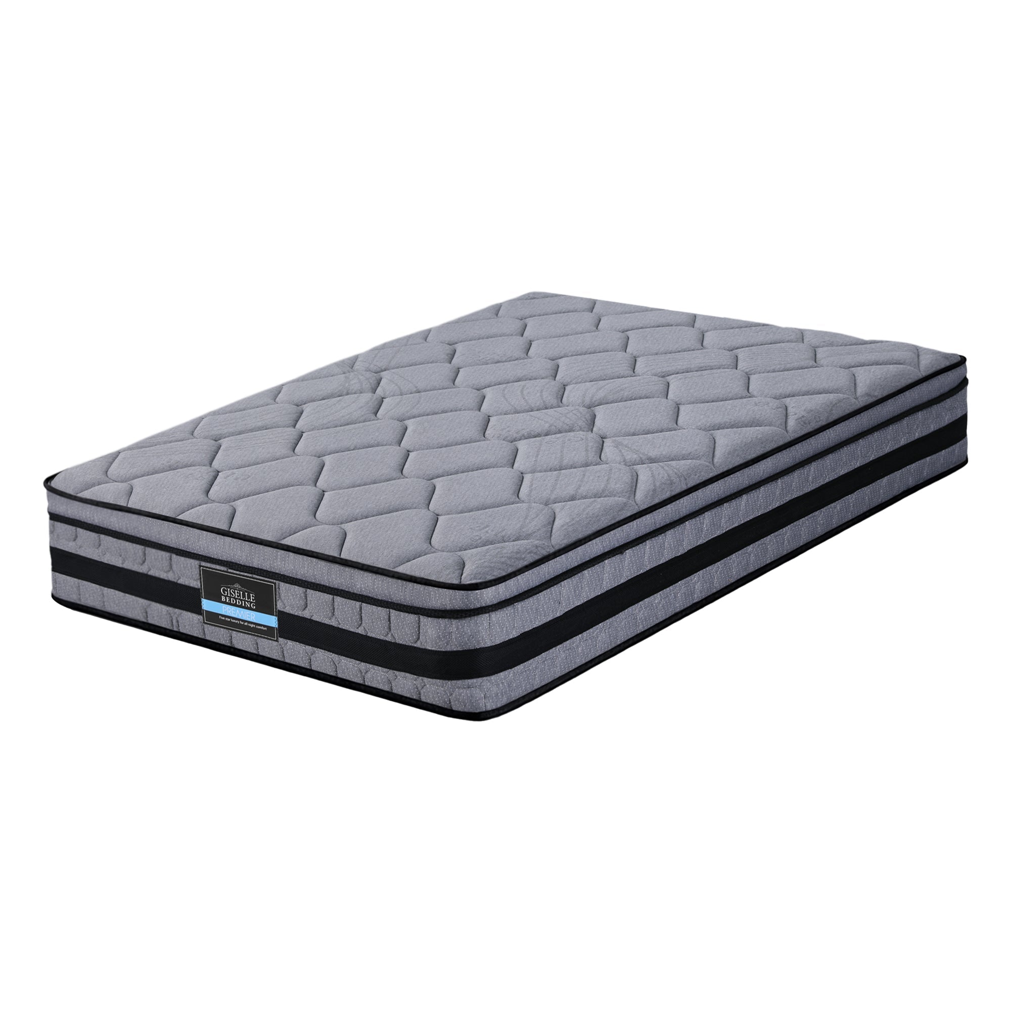 34cm Single Hybrid Pocket Spring Mattress - Grey - Furniture > Mattresses > Single Mattress - Rivercity House & Home Co. (ABN 18 642 972 209) - Affordable Modern Furniture Australia
