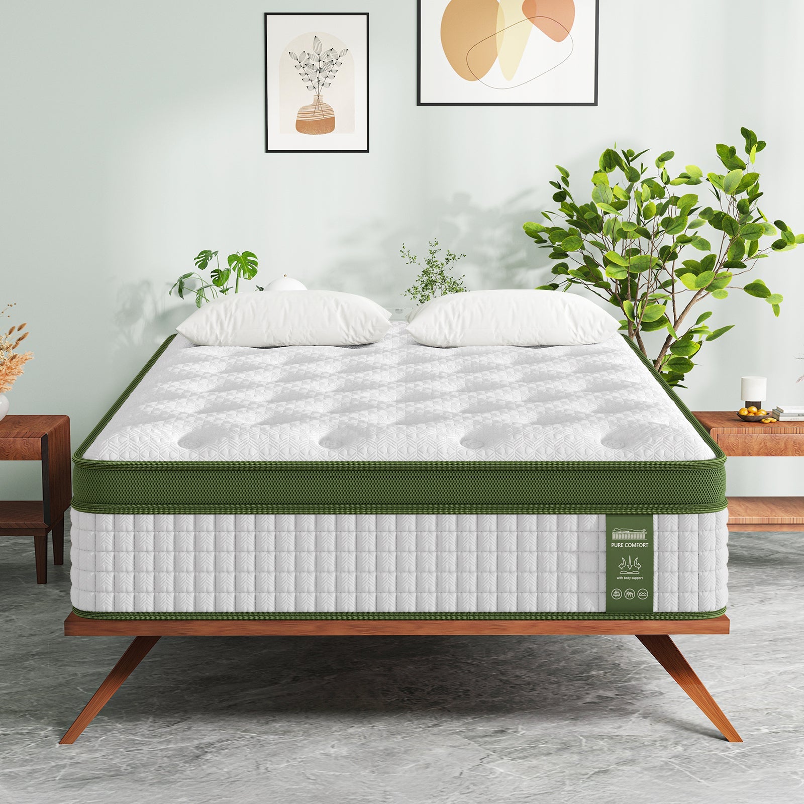 34cm Single Latex Hybrid Mattress Medium Firm - 5 Zone Pocket Spring Bed for Pressure Relief Motion Isolation - Furniture > Mattresses > Single Mattress - Rivercity House & Home Co. (ABN 18 642 972 209) - Affordable Modern Furniture Australia