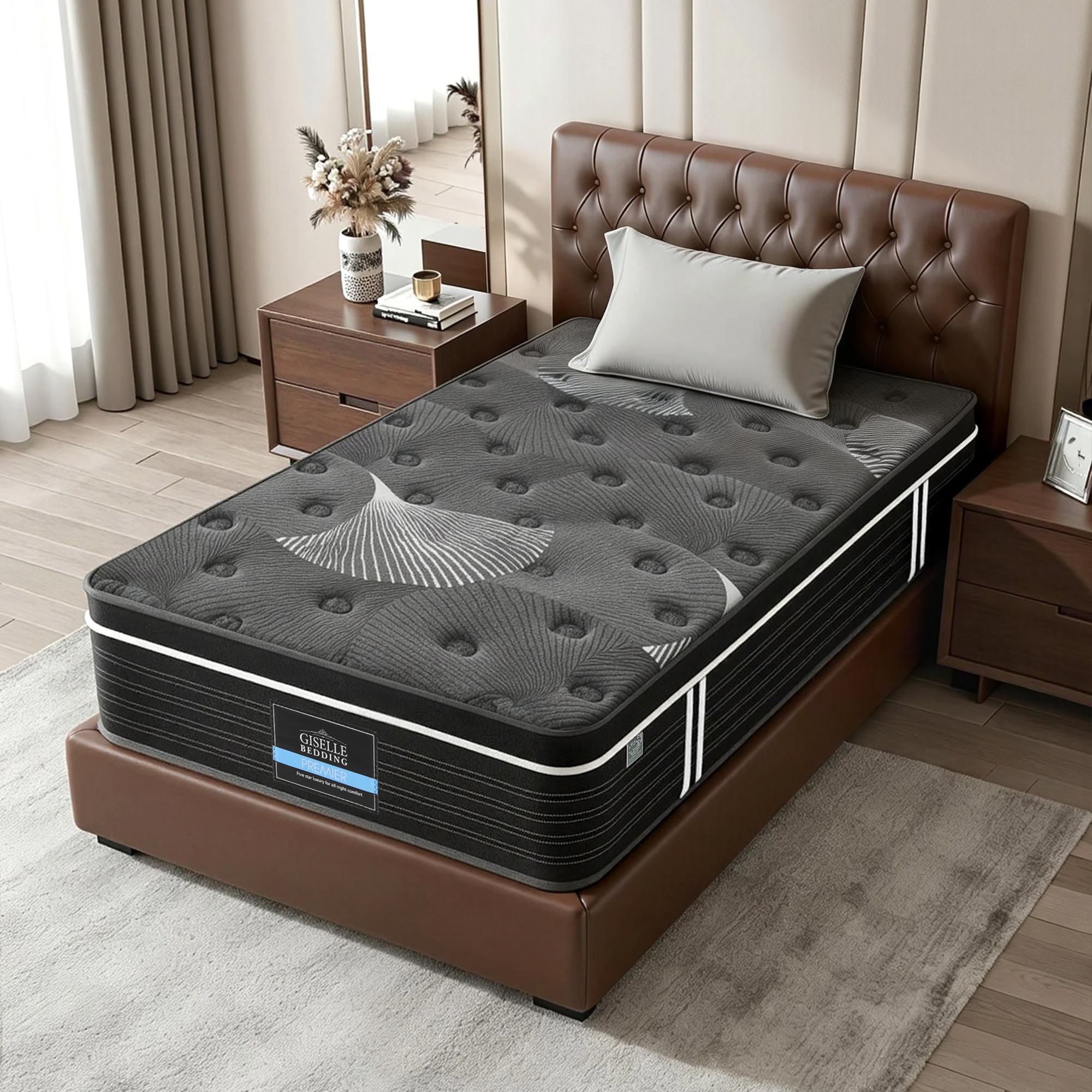 35cm Mattress Graphene Memory Foam Medium Firm Euro Top Mattresses King Single - Furniture > Mattresses > King Single Mattress - Rivercity House & Home Co. (ABN 18 642 972 209) - Affordable Modern Furniture Australia