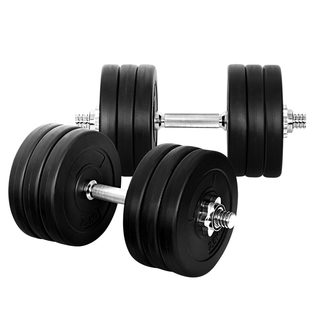 35kg Adjustable Dumbbell Set with Weight Plates - Black - Sports & Fitness > Exercise, Gym & Fitness > Free Weights - Rivercity House & Home Co. (ABN 18 642 972 209) - Affordable Modern Furniture Australia