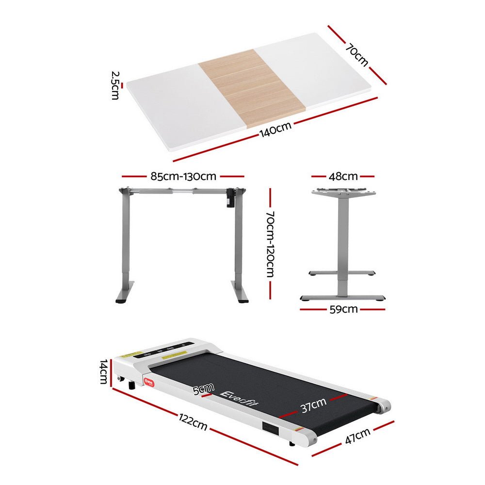 360mm Treadmill Electric Walking Pad with140cm Automatic Standing Desk - Furniture > Office > Desks - Rivercity House & Home Co. (ABN 18 642 972 209) - Affordable Modern Furniture Australia
