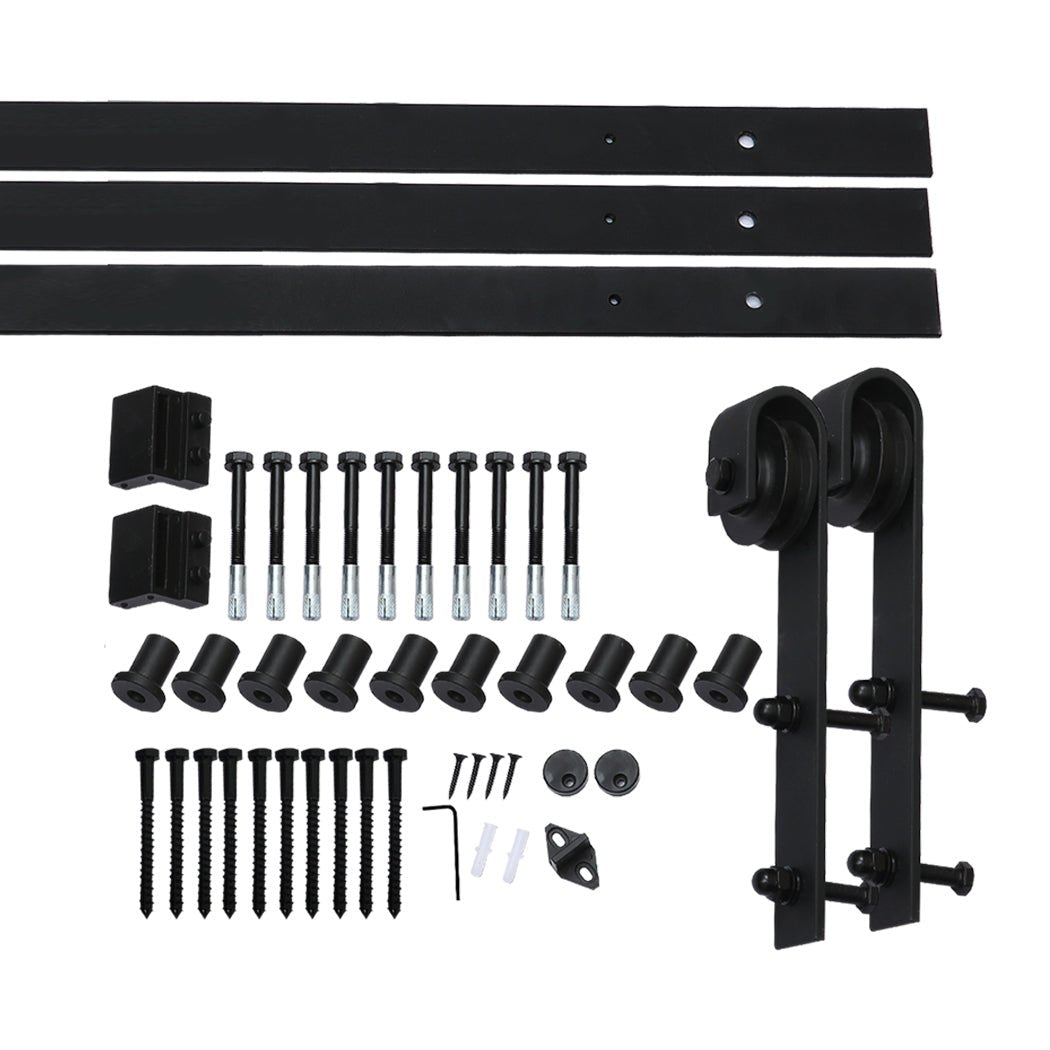 3.66m Double Sliding Barn Door Track Kit 4.3mx6.1m - Black - Rivercity House & Home Co. (ABN 18 642 972 209) - Affordable Modern Furniture Australia