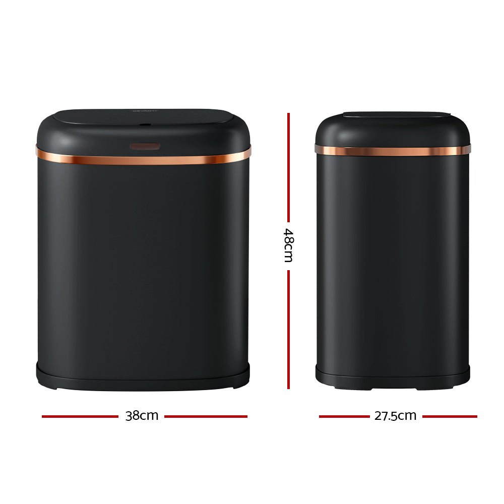 38L Motion Sensor Bin Rubbish Automatic Black - Home & Garden > Kitchen Bins > Automatic Bins - Rivercity House & Home Co. (ABN 18 642 972 209) - Affordable Modern Furniture Australia