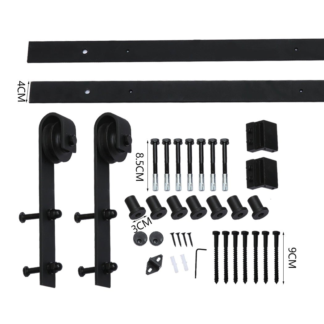 3M Antique Classic Double Sliding Barn Door Kit - Black - Rivercity House & Home Co. (ABN 18 642 972 209) - Affordable Modern Furniture Australia