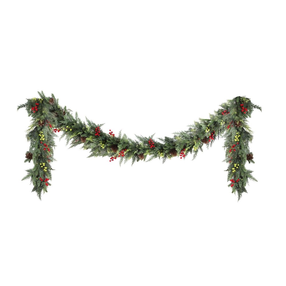 3M Christmas Garland Pre - lit LED with Pine Cones Xmas Decor Green - Occasions > Christmas > Christmas Wreaths & Garlands - Rivercity House & Home Co. (ABN 18 642 972 209) - Affordable Modern Furniture Australia