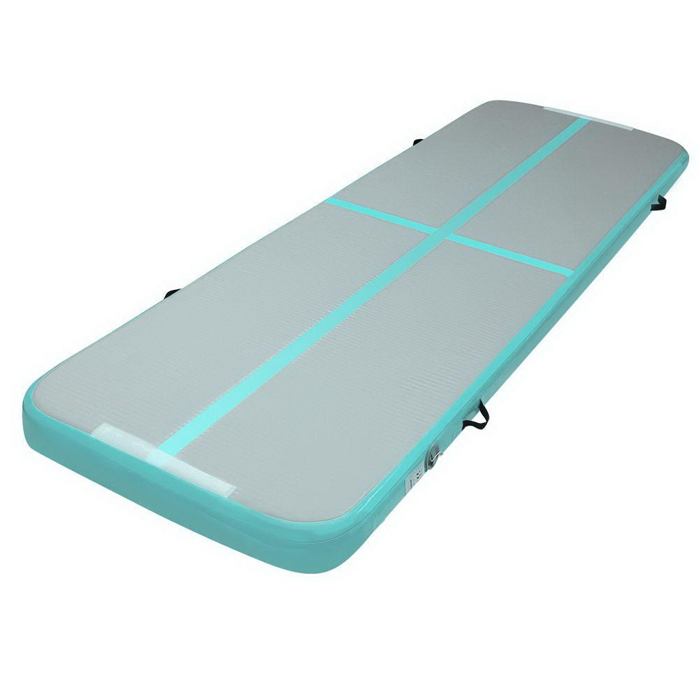 3m x 1m Air Track Mat Gymnastic Tumbling Mint Green and Grey - Rivercity House & Home Co. (ABN 18 642 972 209) - Affordable Modern Furniture Australia