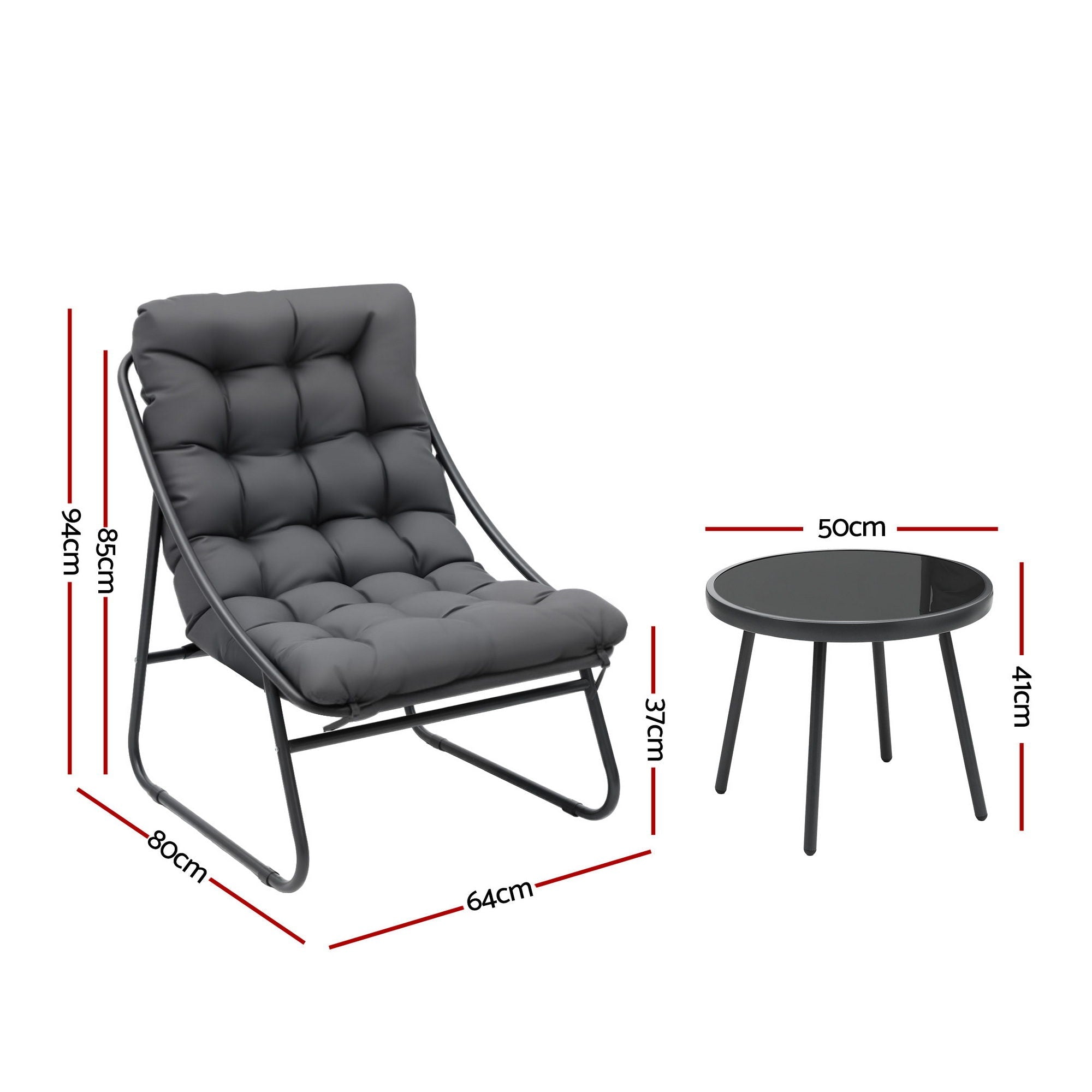 3PC Outdoor Bistro Set Patio Furniture Table and Chairs Steel Dining Chair - Furniture > Outdoor > Outdoor Dining Sets - Rivercity House & Home Co. (ABN 18 642 972 209) - Affordable Modern Furniture Australia