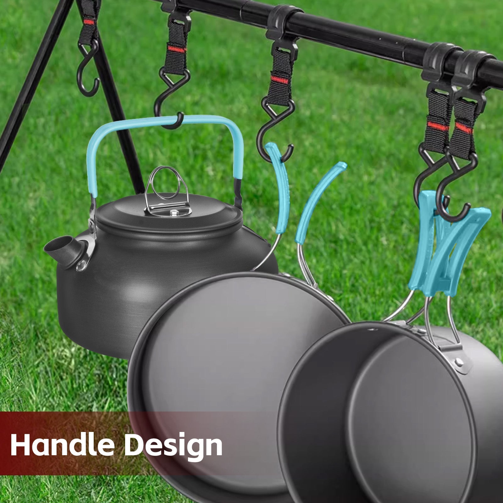 3Pcs Camping Cooking Set – Lightweight Anodised Aluminium Outdoor Cookware Kit with Heat - Resistant Handles - Outdoor Recreation > Camping > Camping Appliances - Rivercity House & Home Co. (ABN 18 642 972 209) - Affordable Modern Furniture Australia