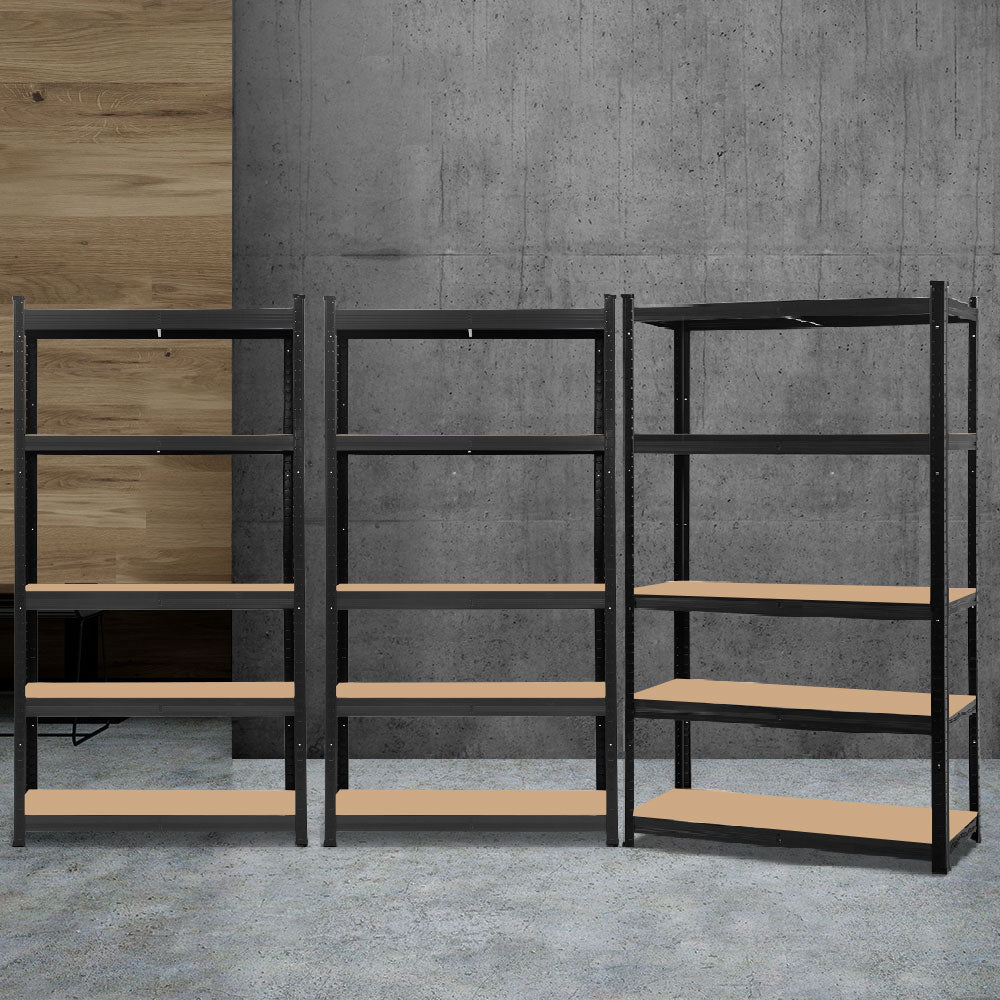 3x1.8M Garage Shelving Warehouse Rack Pallet Racking Storage Shelf Black - Tools > Tools Storage > Wall Storage Racks - Rivercity House & Home Co. (ABN 18 642 972 209) - Affordable Modern Furniture Australia