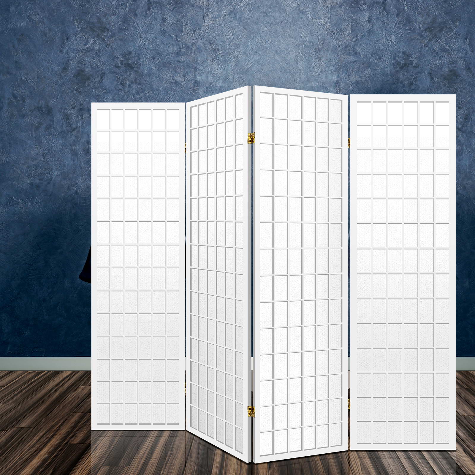 4 Panel Room Divider Screen 174x179cm - White - Furniture > Bedroom > Room Dividers - Rivercity House & Home Co. (ABN 18 642 972 209) - Affordable Modern Furniture Australia