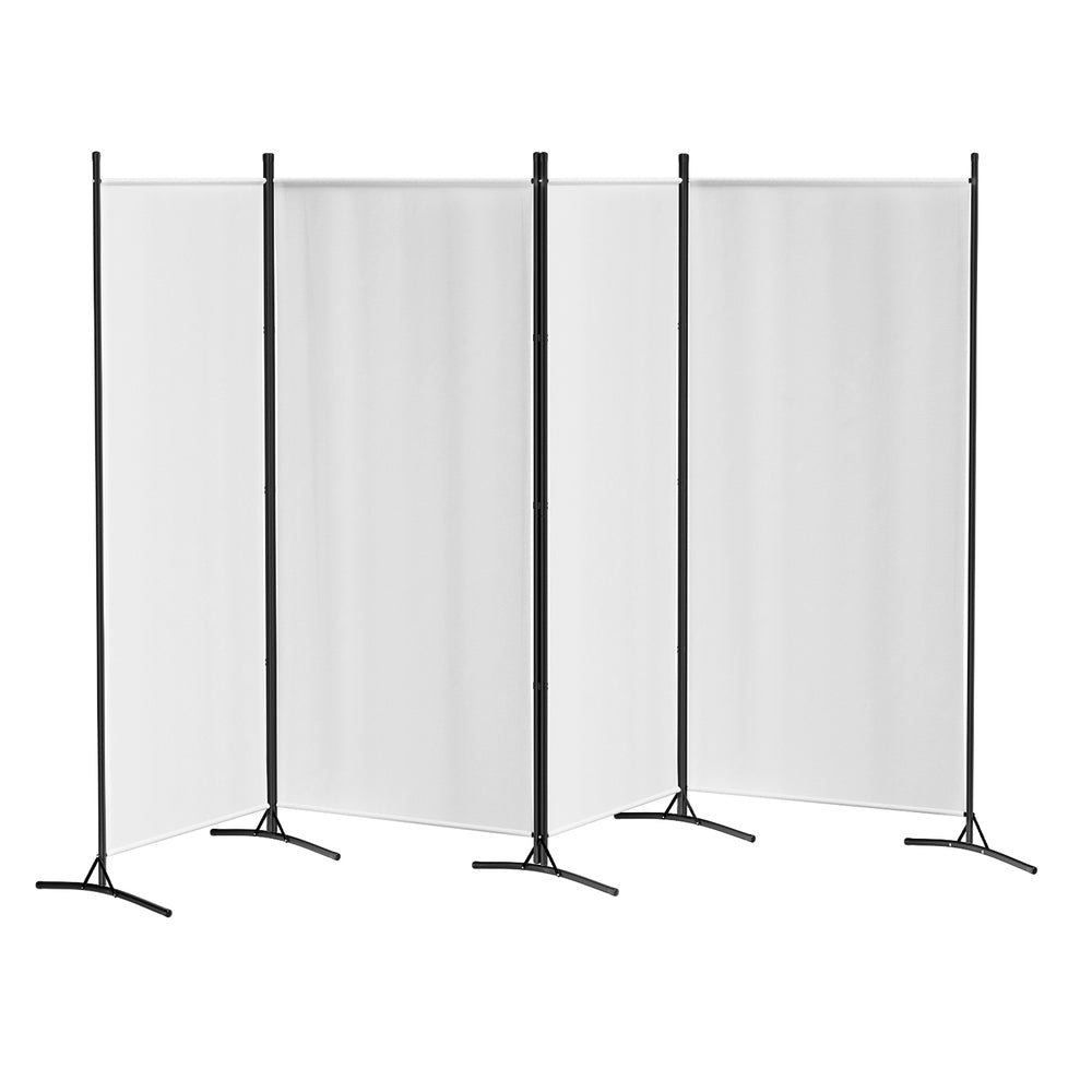 4 Panel Room Divider Screen 345x180cm Fabric White - Furniture > Bedroom > Room Dividers - Rivercity House & Home Co. (ABN 18 642 972 209) - Affordable Modern Furniture Australia