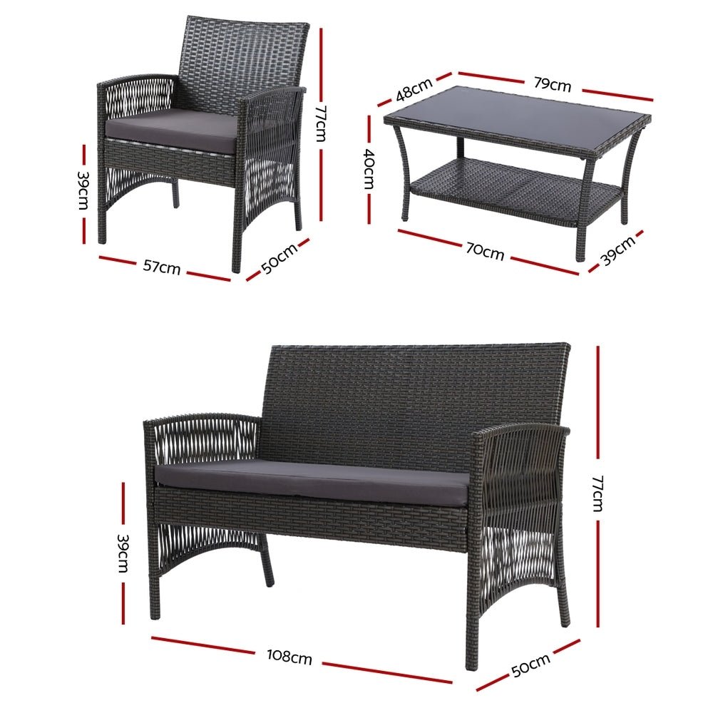 4 Piece Harp Table & Chairs Set - Furniture - Rivercity House & Home Co. (ABN 18 642 972 209) - Affordable Modern Furniture Australia