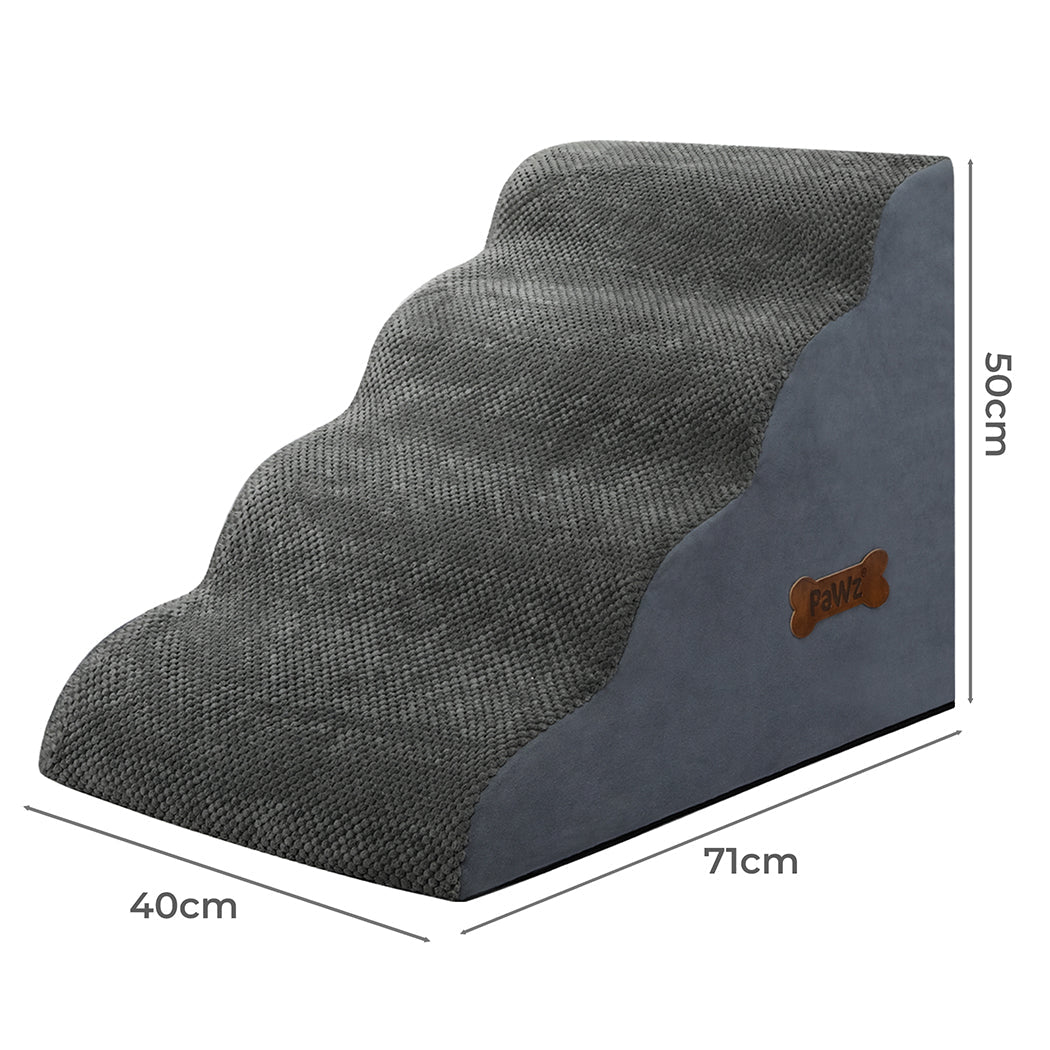 4 - Step High Density Foam Pet Stairs with Non - Slip Surface - Grey - Rivercity House & Home Co. (ABN 18 642 972 209) - Affordable Modern Furniture Australia