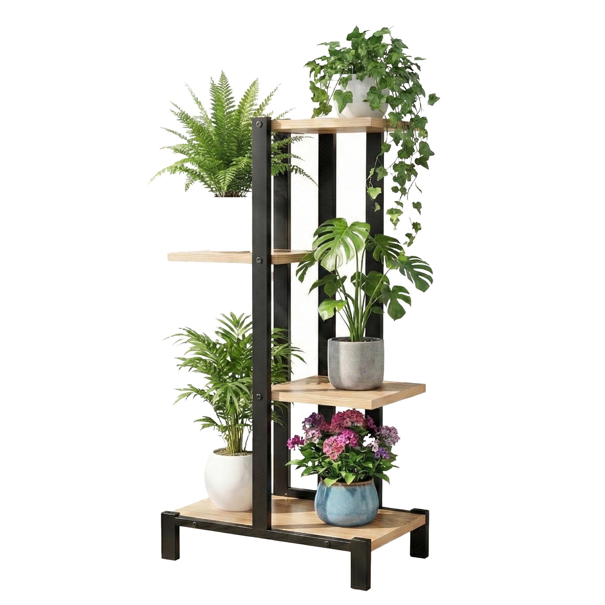 4 Tiers Plant Stand Metal Flower Pots Shelf Indoor Outdoor Garden Home - Home & Garden > Artificial Plants > Pots, Planters & Accessories - Rivercity House & Home Co. (ABN 18 642 972 209) - Affordable Modern Furniture Australia