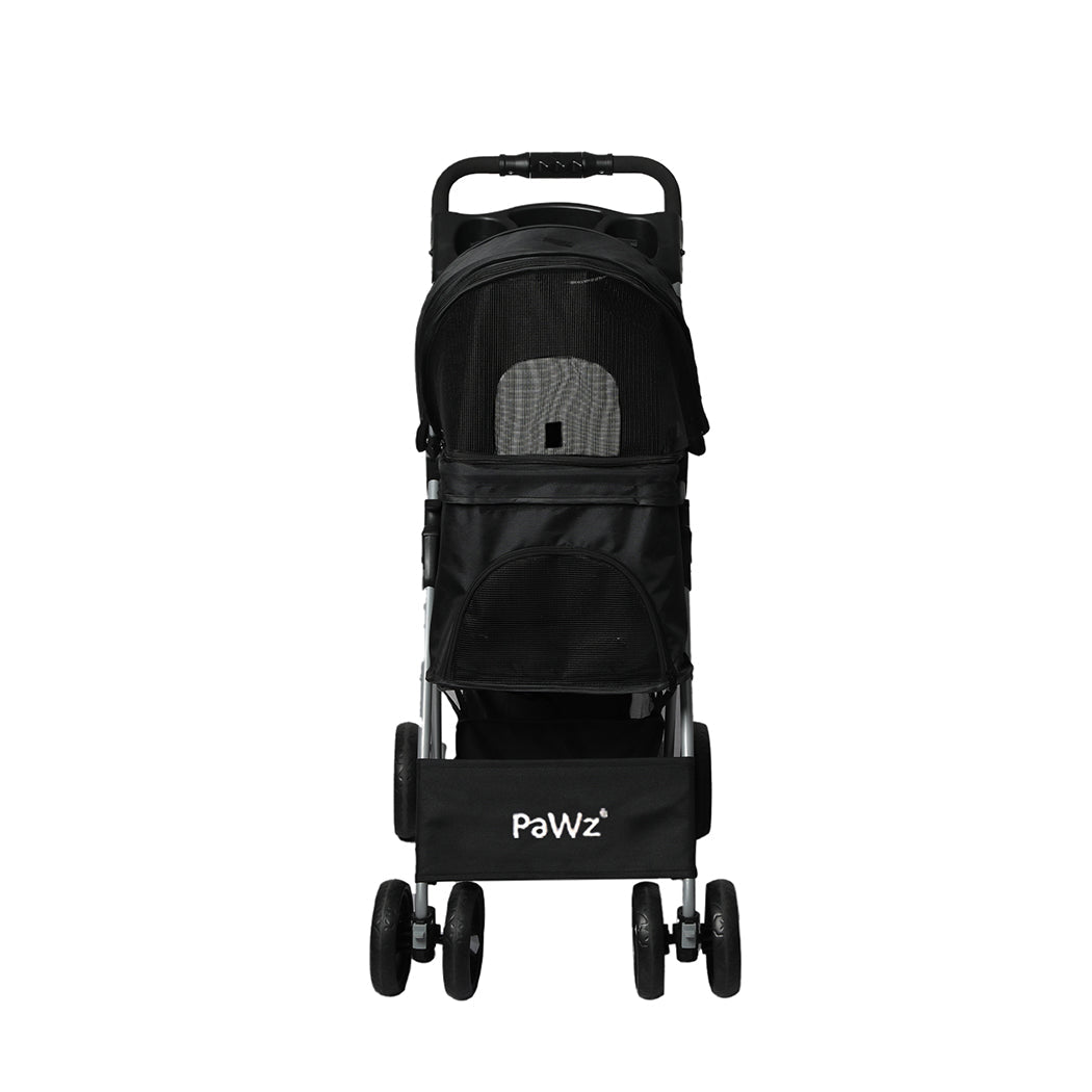4 - Wheel Foldable Pet Stroller for Dogs and Cats - Black - Rivercity House & Home Co. (ABN 18 642 972 209) - Affordable Modern Furniture Australia