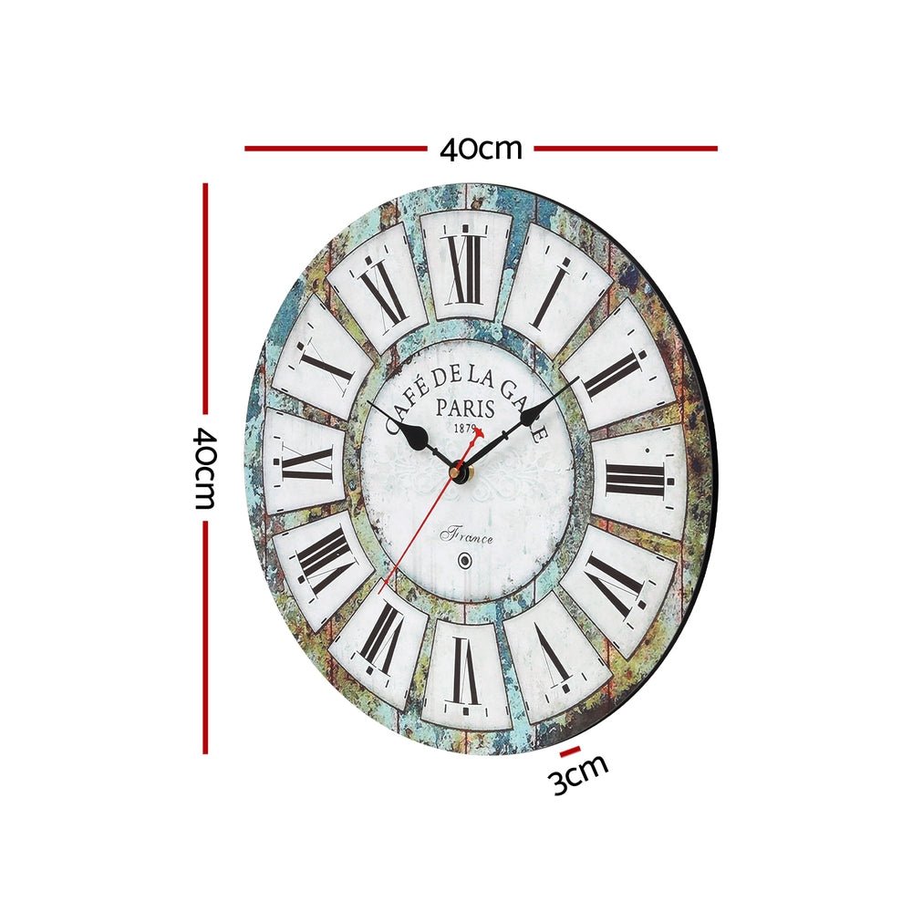 40CM Wall Clock Rustic Design - Home & Garden > Decor > Clocks - Rivercity House & Home Co. (ABN 18 642 972 209) - Affordable Modern Furniture Australia