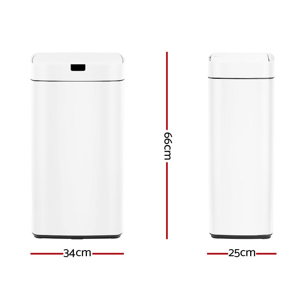 45L Motion Sensor Bin Rubbish Automatic White - Home & Garden > Kitchen Bins > Automatic Bins - Rivercity House & Home Co. (ABN 18 642 972 209) - Affordable Modern Furniture Australia
