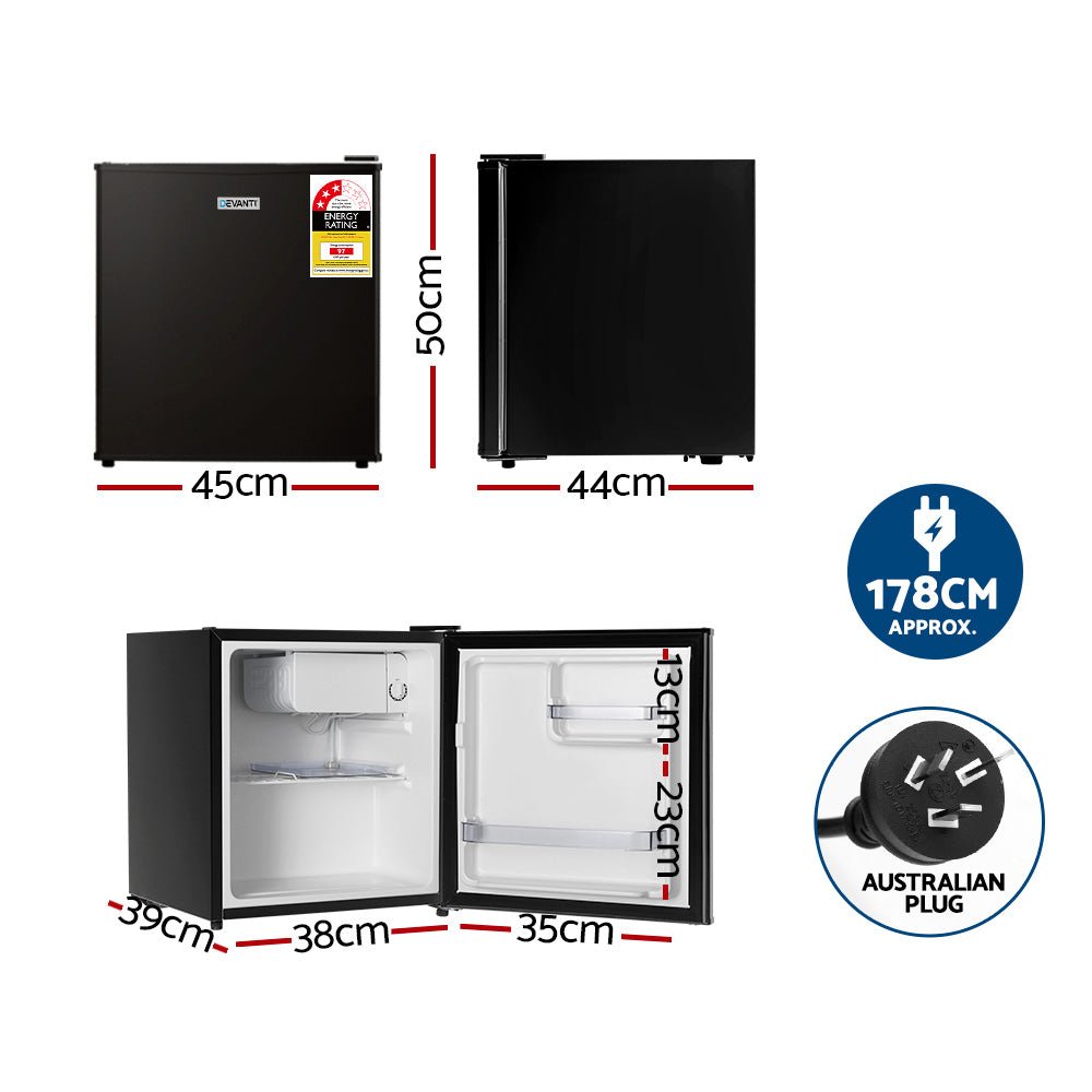48L Bar Fridge Black - Appliances > Fridges & Freezers > Fridges - Rivercity House & Home Co. (ABN 18 642 972 209) - Affordable Modern Furniture Australia