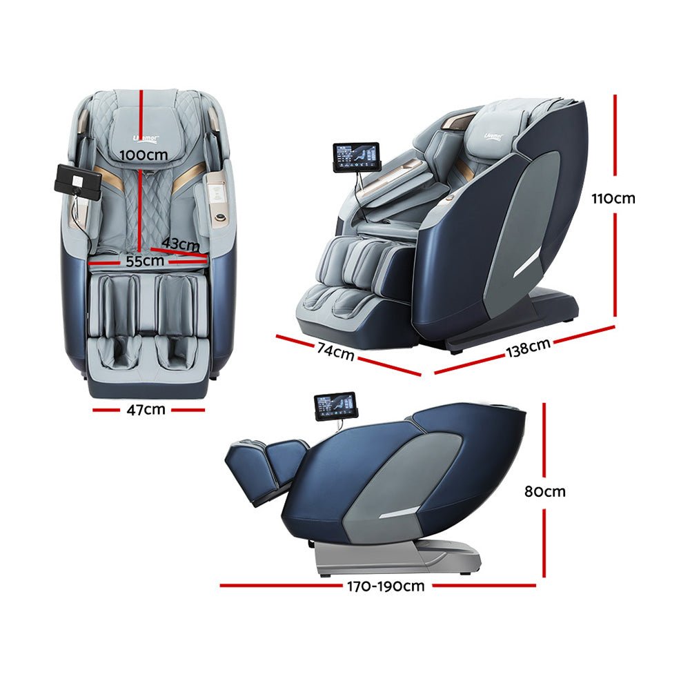 4D Massage Chair Recliner SL Track Full Body Zero Gravity Massager Heated AI Body Scan Melisa - Furniture > Bar Stools & Chairs > Massage Chairs - Rivercity House & Home Co. (ABN 18 642 972 209) - Affordable Modern Furniture Australia