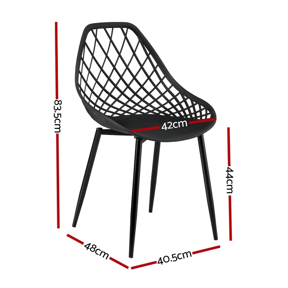 4PC Outdoor Dining Chairs PP Lounge Chair Patio Garden Furniture Black - Furniture > Outdoor > Outdoor Chairs - Rivercity House & Home Co. (ABN 18 642 972 209) - Affordable Modern Furniture Australia