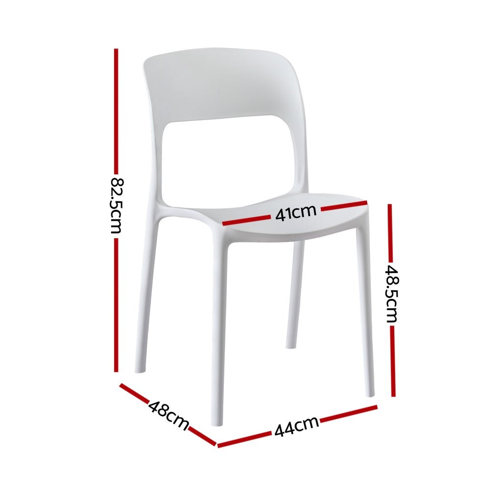 4PC Outdoor Dining Chairs Stackable PP Patio Chair Garden Furniture White - Furniture > Outdoor > Outdoor Chairs - Rivercity House & Home Co. (ABN 18 642 972 209) - Affordable Modern Furniture Australia