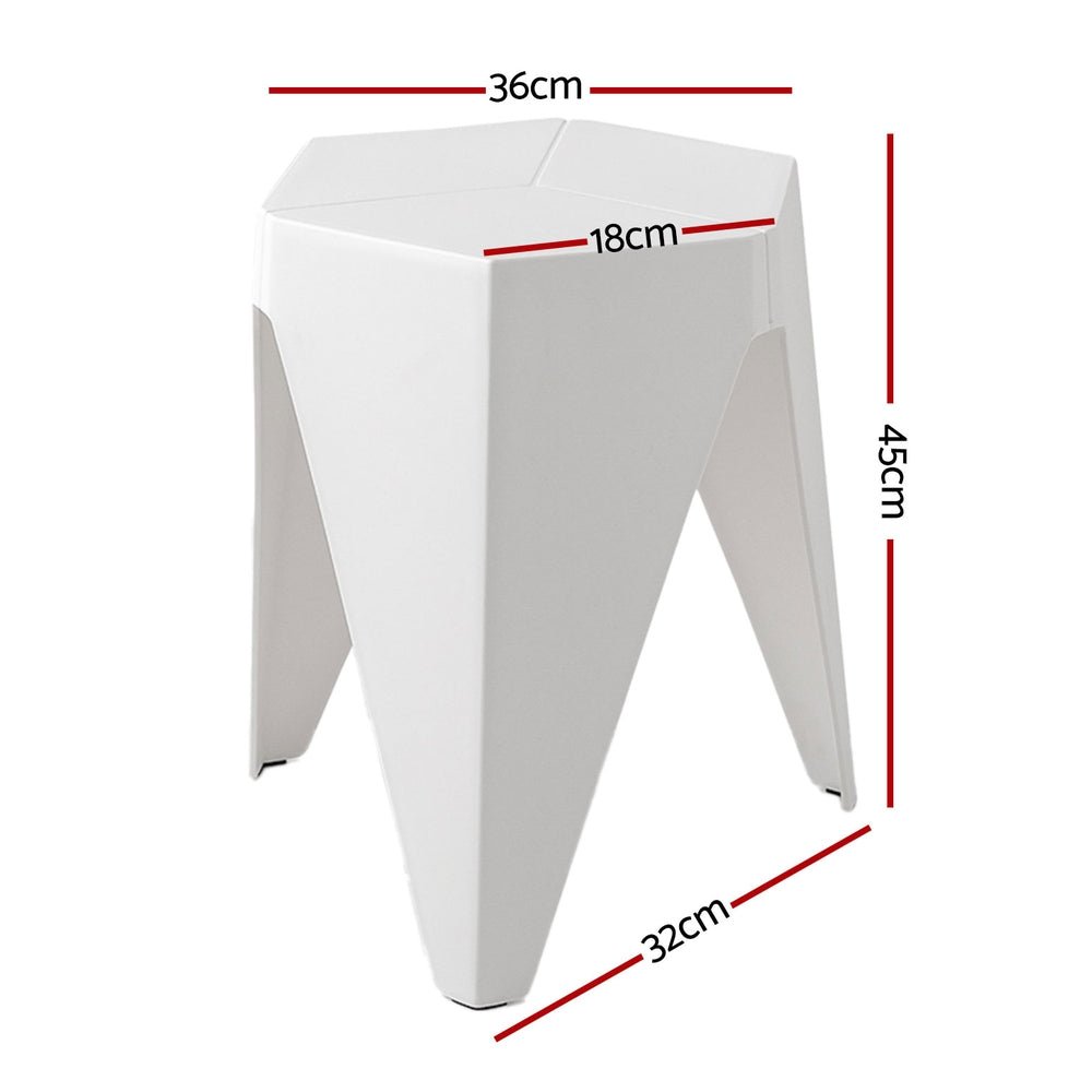 4PC Puzzle Stool Bar Stools Stackable White - Furniture > Bar Stools & Chairs > Table & Bar Stools - Rivercity House & Home Co. (ABN 18 642 972 209) - Affordable Modern Furniture Australia