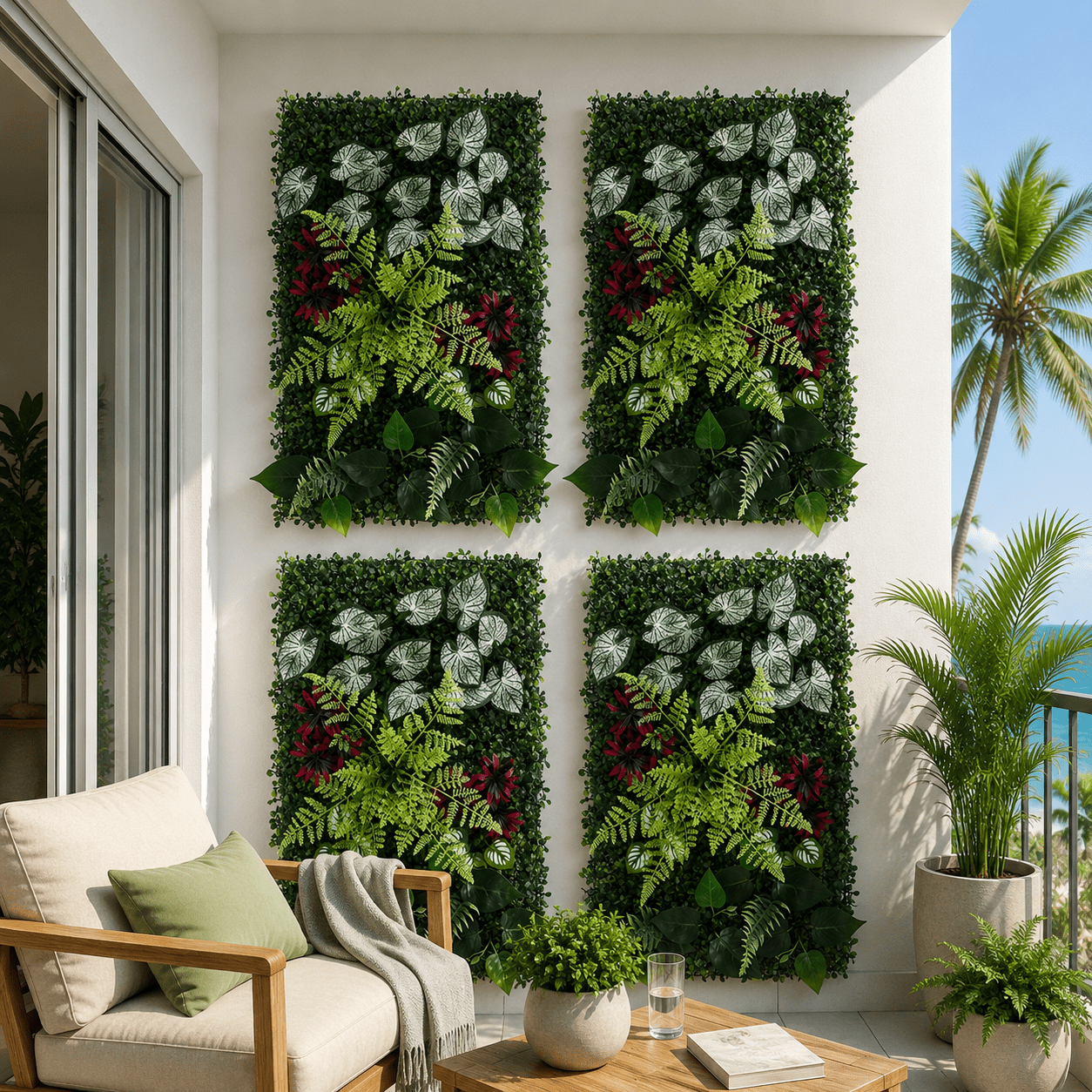 4PCS Artificial Plant Wall Panels 40X60CM Boxwood Panel Flower Backdrop Backyard Green Decor - Home & Garden > Artificial Plants > Artificial Wall Plants - Rivercity House & Home Co. (ABN 18 642 972 209) - Affordable Modern Furniture Australia