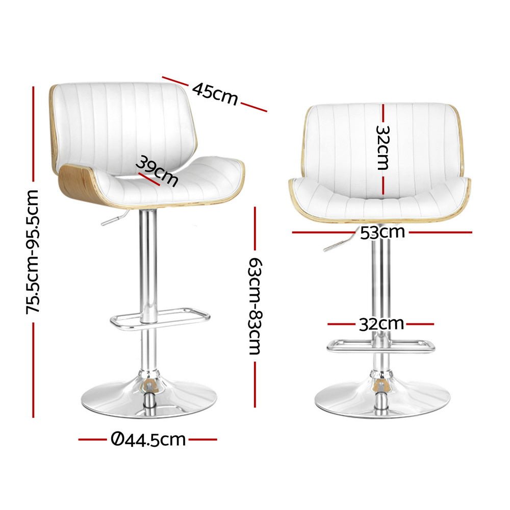4x Bar Stools Adjustable Leather Chairs - Furniture > Bar Stools & Chairs > Arm Chairs & Recliners - Rivercity House & Home Co. (ABN 18 642 972 209) - Affordable Modern Furniture Australia