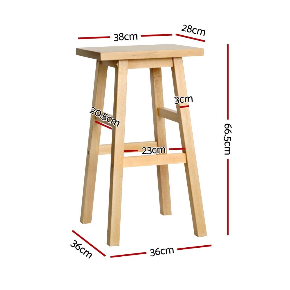 4x Bar Stools Kitchen Chairs Wooden Nature - Furniture > Bar Stools & Chairs > Table & Bar Stools - Rivercity House & Home Co. (ABN 18 642 972 209) - Affordable Modern Furniture Australia